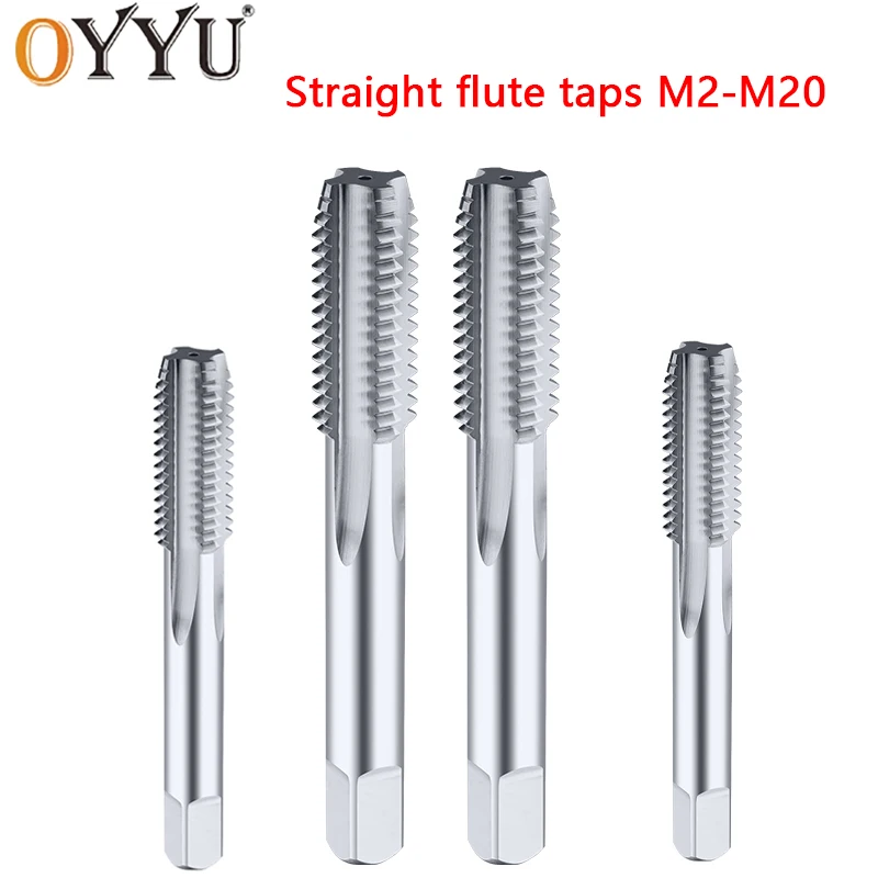 

1pcs Straight Fluted Tap Tungsten Steel M2 M3 M4 M5 M6 M8 M10 M12 M16 M18 M20 HRC60 CNC Machine Center Carbide Machine Tapping