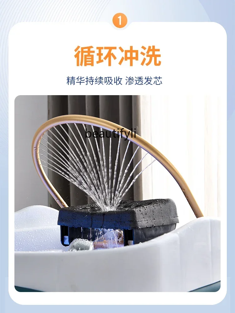 

cn8617 ssBeauty Salon Shampoo Chair Movable Ear Cleaning Hair Care Hall Head Massager with Fumigation Water Circulation Shampoo