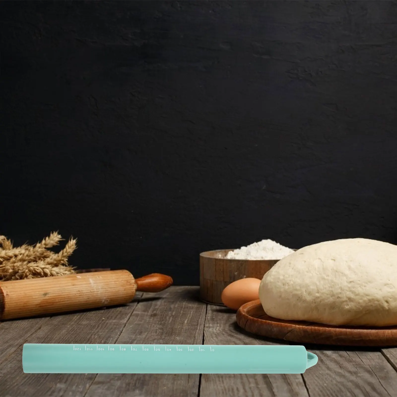 

Premium Silicone Rolling Pin With Scale Non-Stick Dough Roller For Baking Kitchen Tools Pizza Dumpling Wrappers