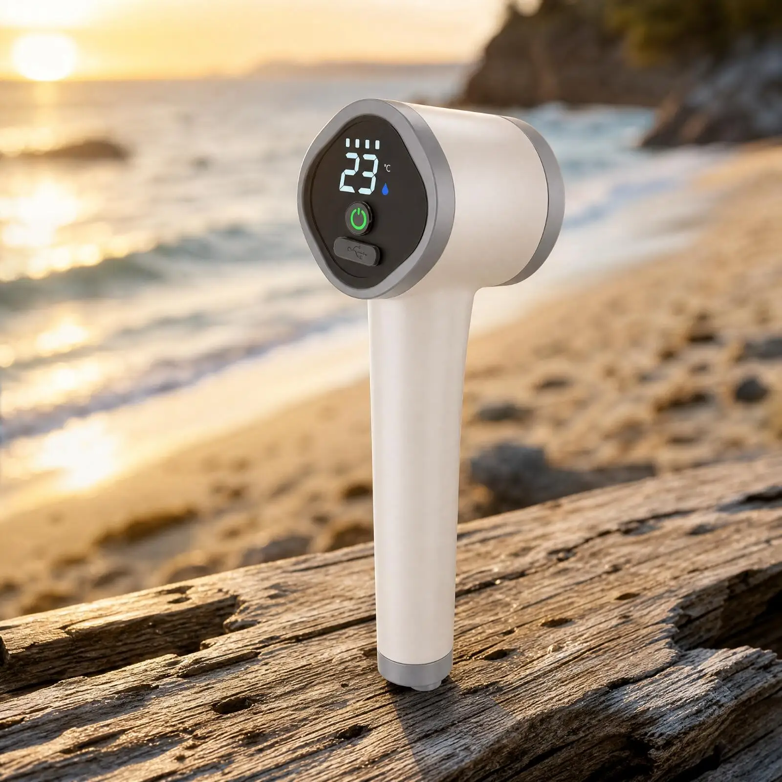 Rechargeable Handheld Electric Shower Portable Sprayer with Flexible Hose Digital Temp Display for Travel Camping Hiking Pet