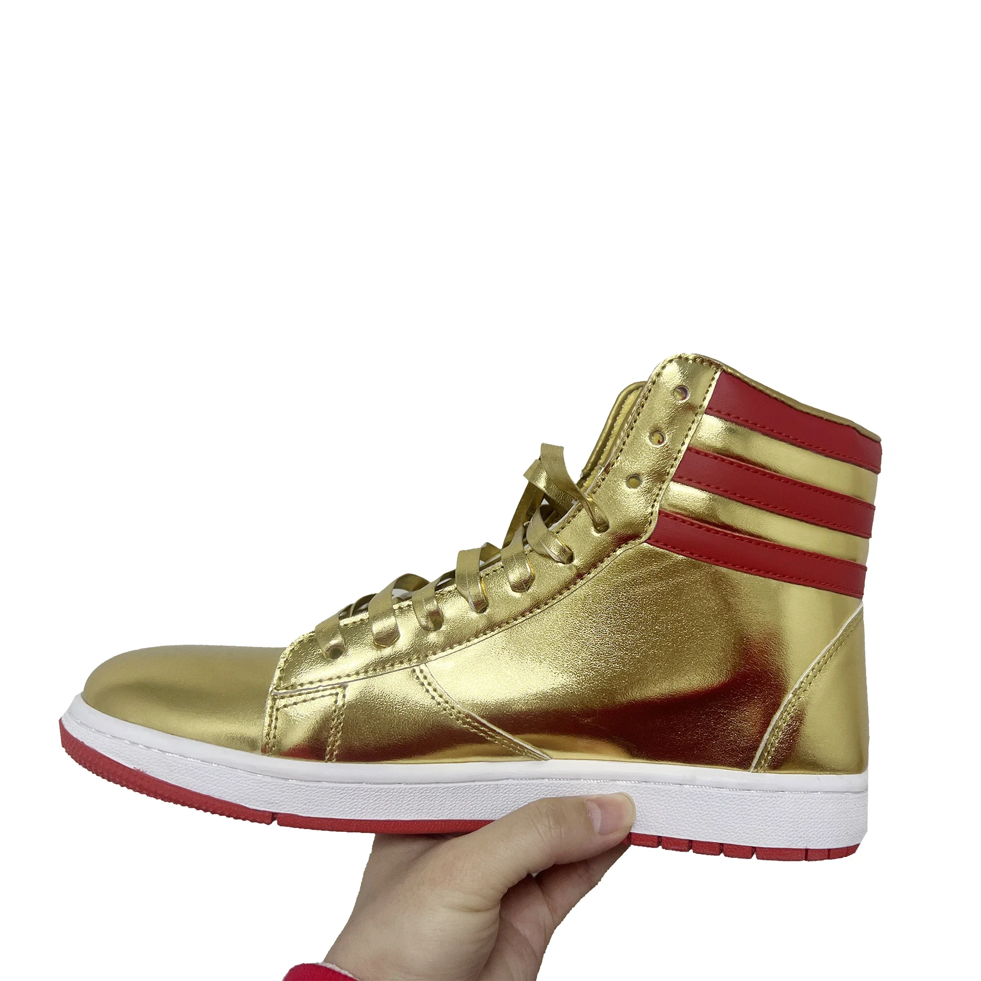 

Gold Shoes Top Quality Big Size 47 48 Mens Womens 2024 Golden Casual Streetwear Running Silvery Sneakers Sports Shoes