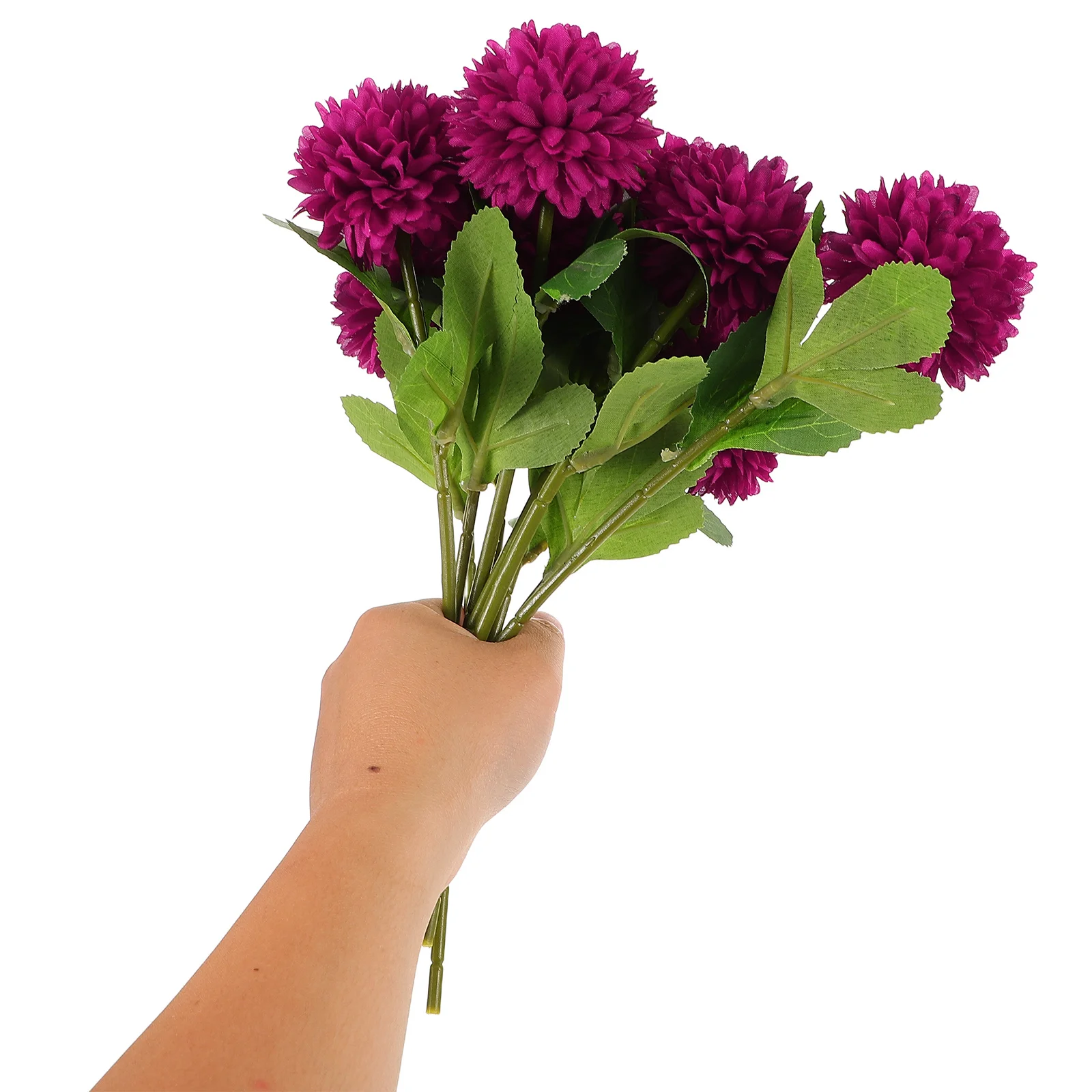 

10Pcs Artificial Red Chrysanthemum Ball Fake Flowers Lifelike Simulation Wedding Table Centerpieces DIY Floral Arrangement Stems