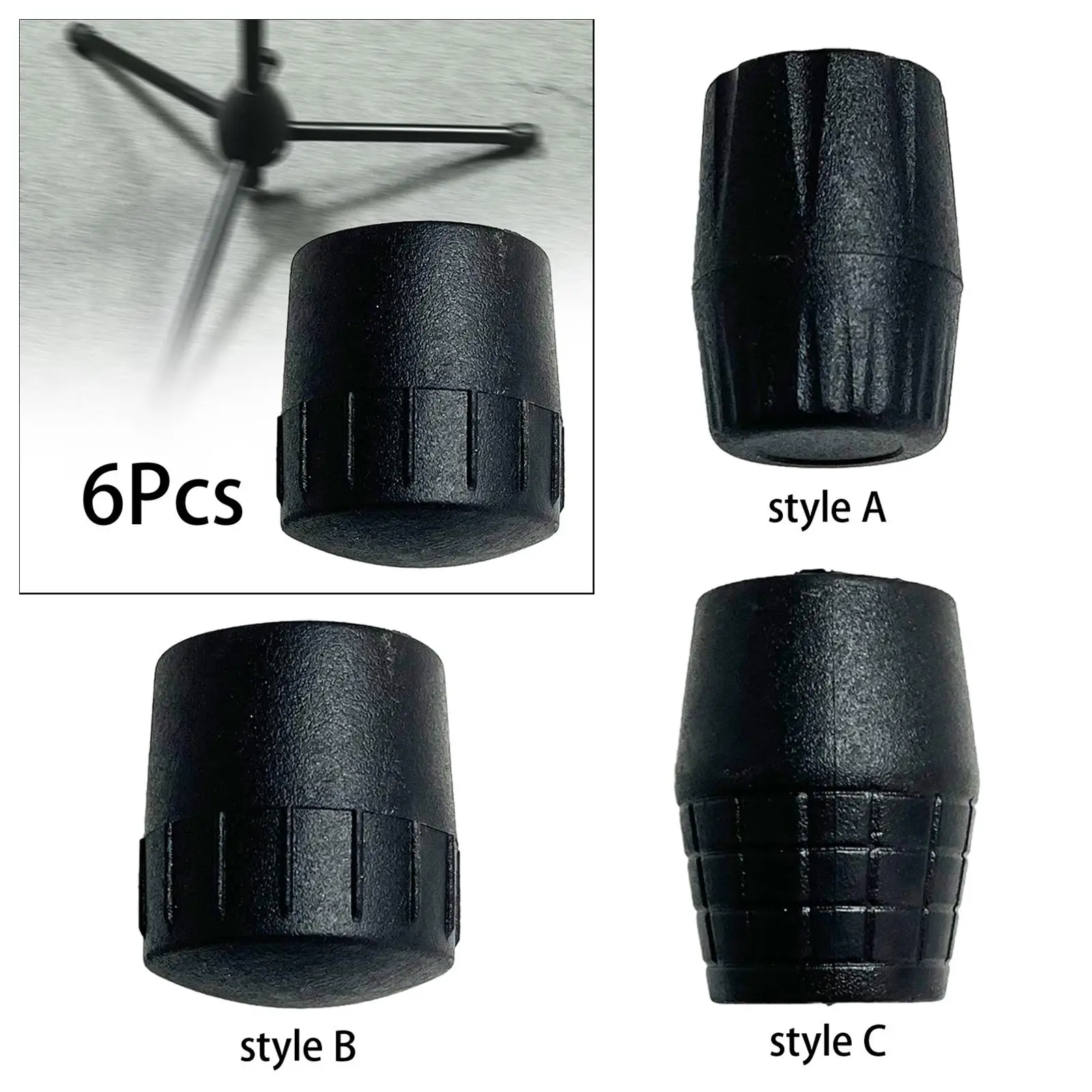 6Pcs Microphone Stand Foot Pads Replacement Easy to Install Professional Protectors Cap Tip Bottom Pads Cover Buffer