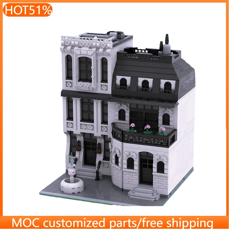 

1369 деталей, конструктор «Трехэтажная вилла», модульный набор MOC, популярная технологичная модель, DIY, игрушка для сборки, подарок для мальчиков