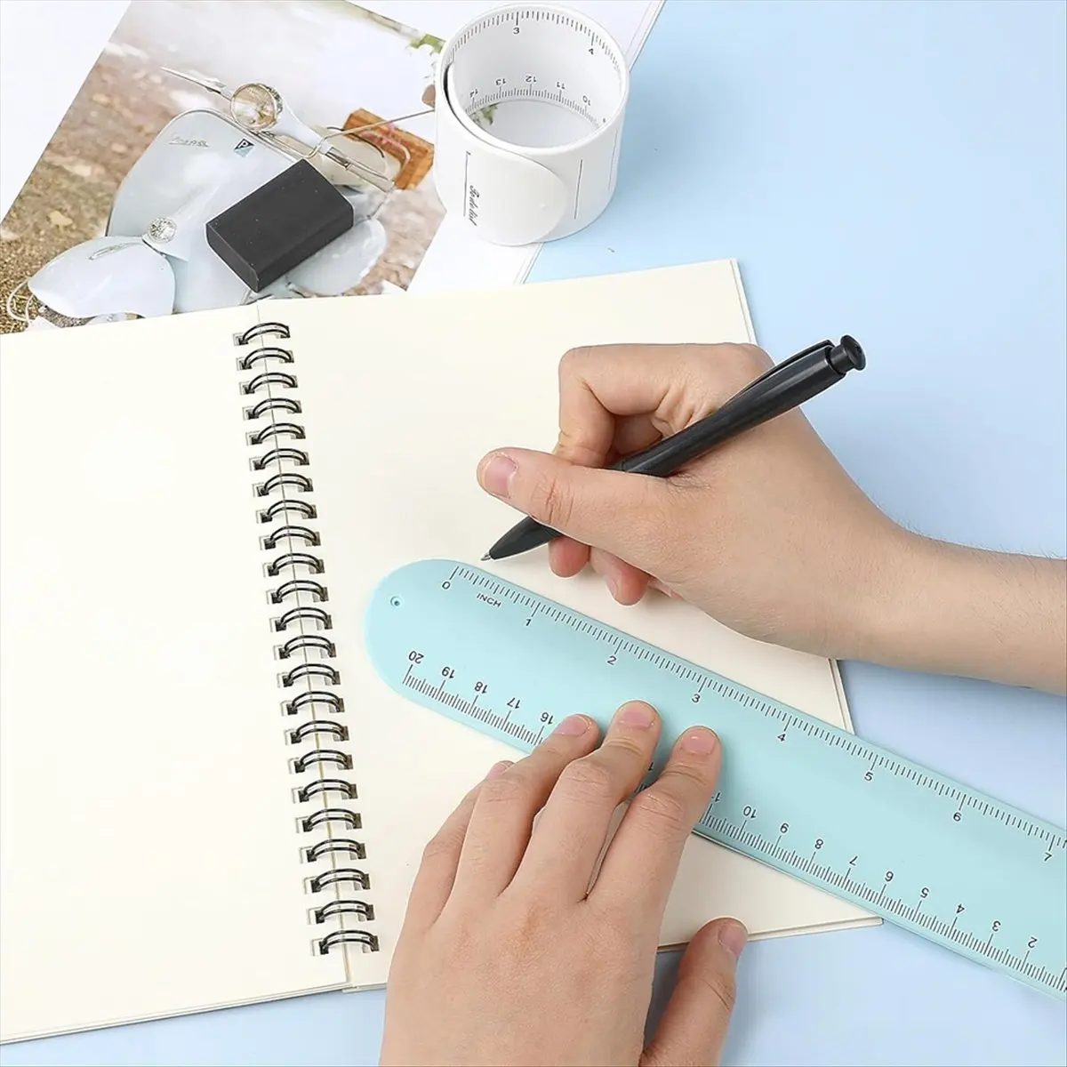 Latest ABBQ-Wearable Notepad, Silicone Memo Wristband with Ruler, Nurse Reminder Erasable Wrist Notepad with Pen and Eraser B
