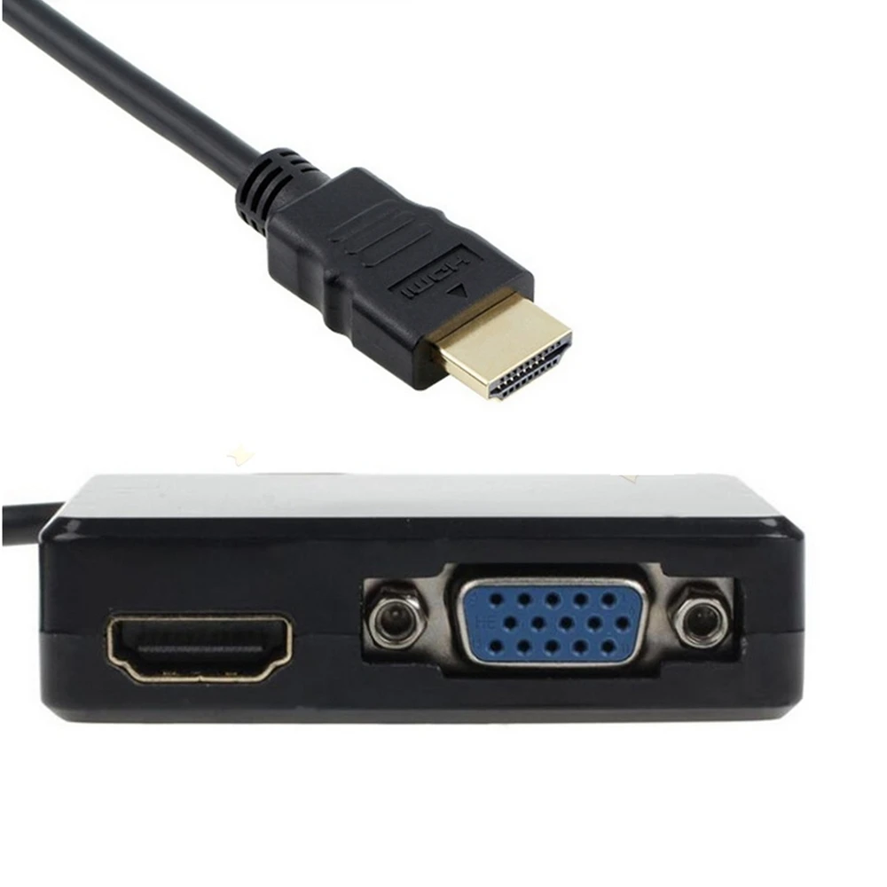 Pantalla múltiple con una división, distribuidor de audio de alta definición, USB 3,0, entrada HDMI a VGA, convertidor HDMI