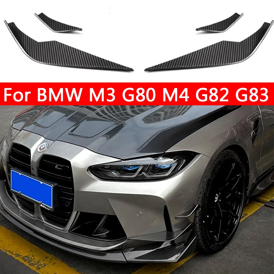 Per BMW M3 G80 M4 G82 G83 Auto In Fibra di Carbonio Paraurti Anteriore Vento coltello Splitter Spoiler Canard Coltello D\'aria Surround Trim VS Stile