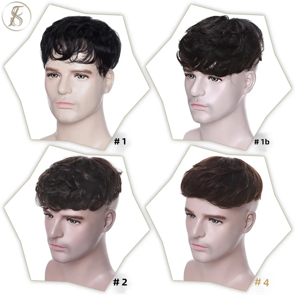 TESS-Perruque de cheveux humains à clipser pour homme, système de remplacement Topper, extension de toupet, prothèse capillaire, 35g, 4 pouces, 16x19cm