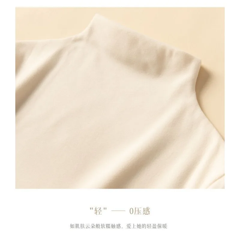 Autunno Inverno Mezza Dolcevita Camicia con fondo in velluto tedesco Donna T-shirt a maniche lunghe stile etnico retrò Top caldo ricamato