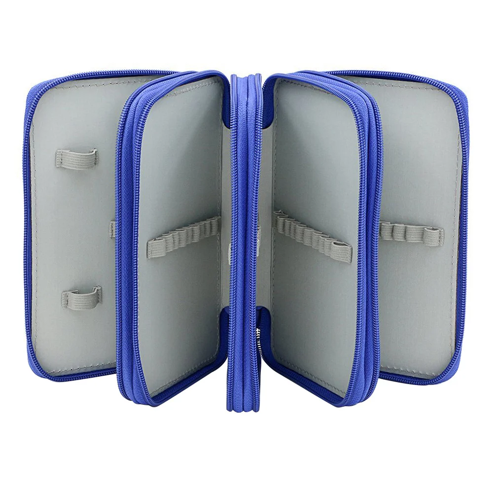 

72 Slots Pencil Holder Organizer Nylon Oxford 4-Layer Large Capacity Pen Pouch for School Travel Makeup Stationery