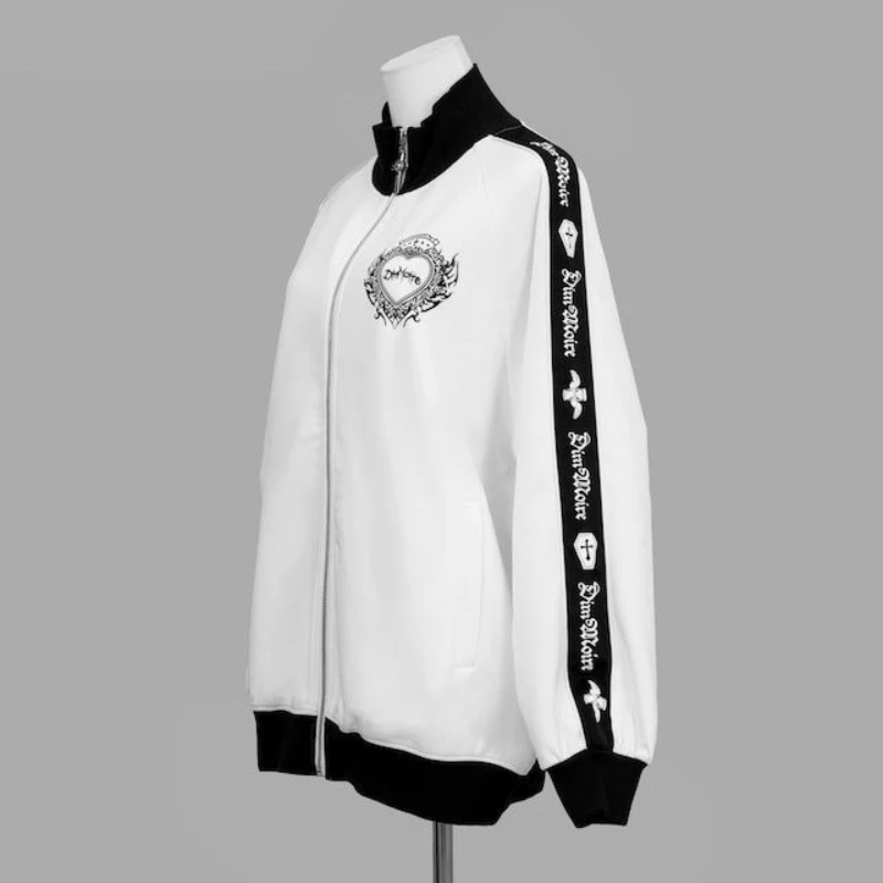 Japanische Punk Streetwear Stil Mäntel Subkultur Y2k Ästhetische Frauen Druck Jacke Gothic Casual Grunge Reißverschlüsse Sweatshirts