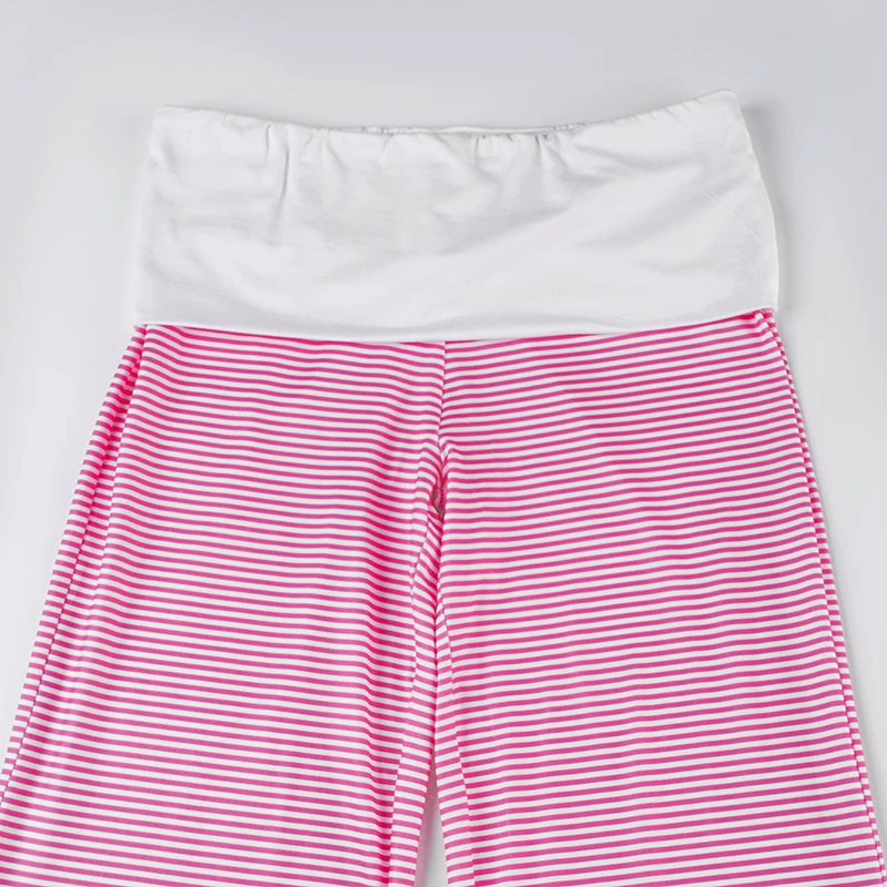 SUCHCUTE Sommer-Strickhose mit kontrastierenden Streifen für Damen, lässige, gerade geschnittene, elastische lange Hose, Y2K Bell Bottoms, Sport-Jogginghose – Detail 7
