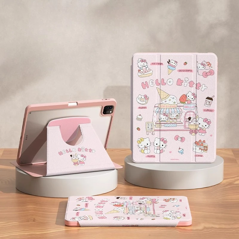 

Чехол Sanrio Hello Kitty для iPad Ipad Pro 2 3 4 Air 2 3 4 5 10,5 дюймов, кожаный чехол для планшета 10, 11 поколения, защитный чехол от падения