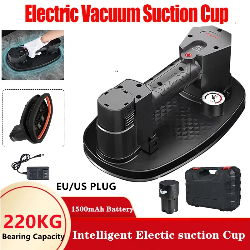 

Electric Vacuum Suction Cup for Glass Tile Strong 220kg Bearing Capacity Sucker Glass Lifter for Moving Large Granite Tile