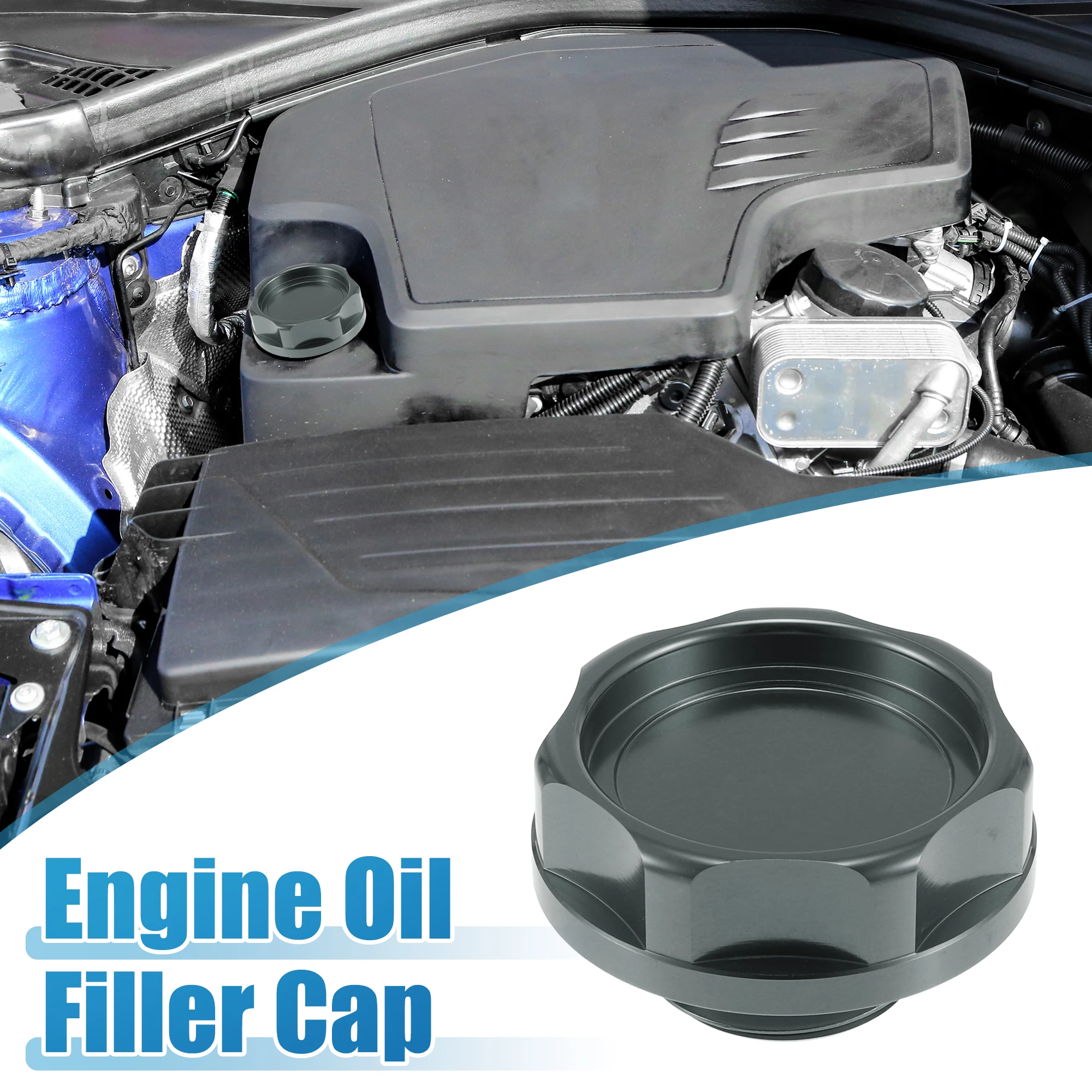 UXCELL Car Oil Filler Cap Engine Modified Tank Cover for Honda Engine Titanium Tone