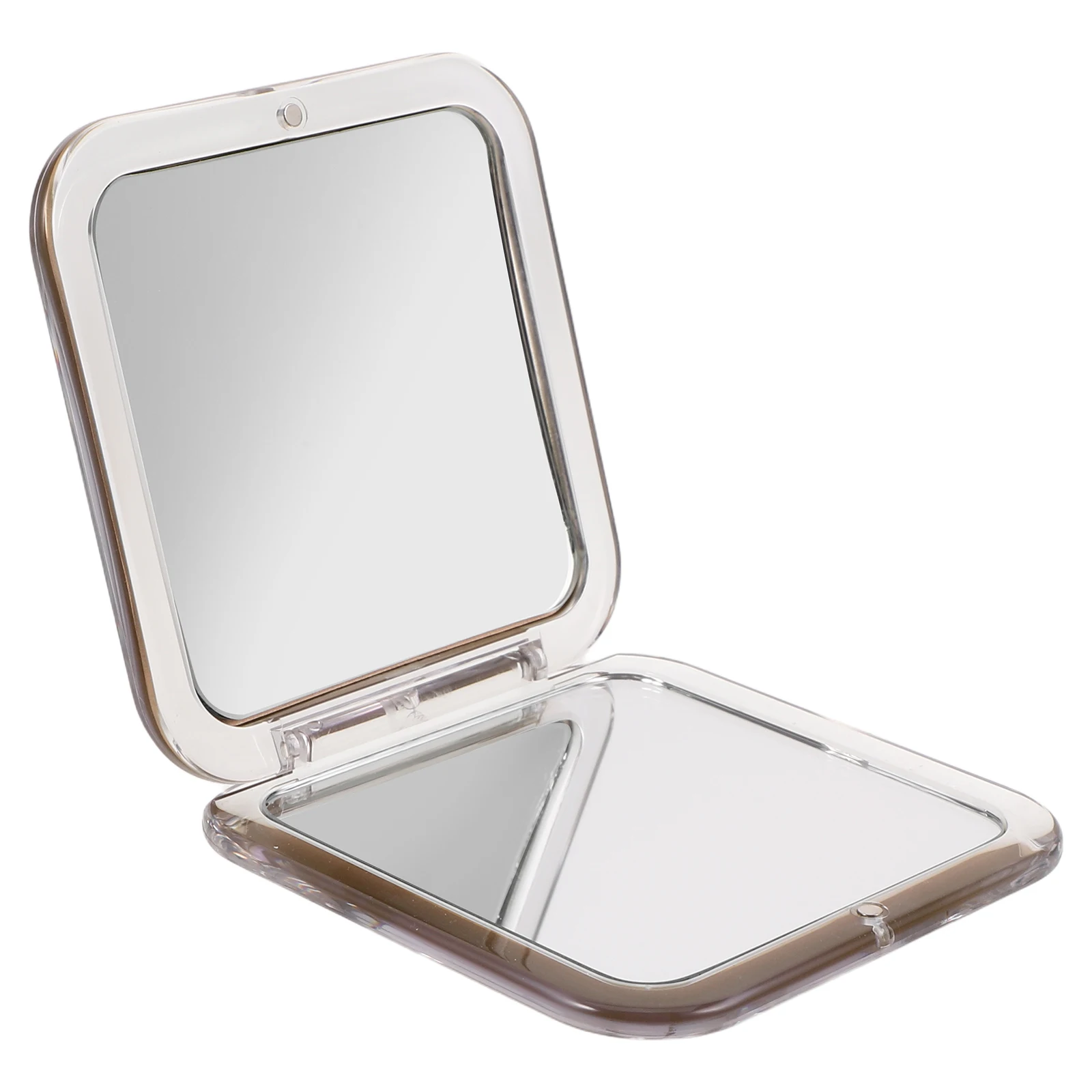 

Mini Square Makeup Mirror Portable Pocket Foldable Travel Size 10x Magnification Lightweight Compact H held Stainless