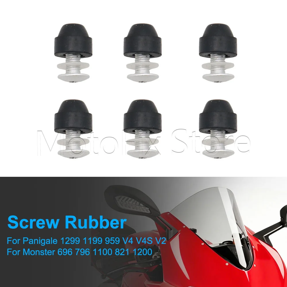 Motorcycle Windshield Glass Fixing Screw Rubber For Ducati Panigale 1299 1199 959 V4 V4S V2 Monster 696 796 1100 821 1200