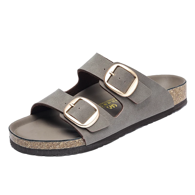 

Summer Cork Slippers Indoor Outdoor Women's Casual Soft Thick Sole Slippers New Fashionable Beach Sandals Flat Sandals 35-40