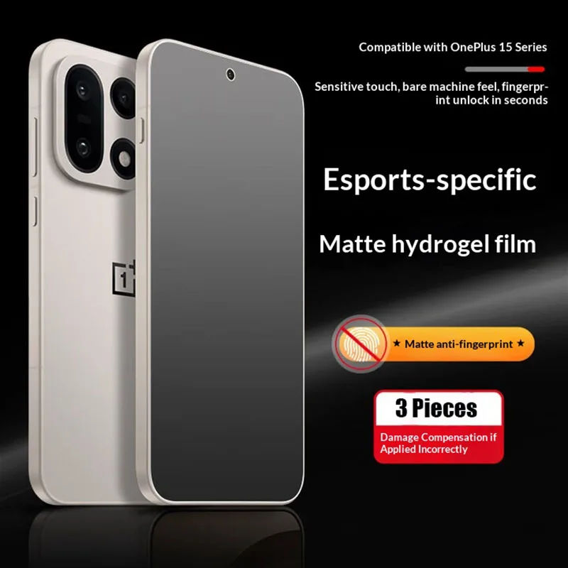 3 Pieces Full Cover Matte Hydrogel Film for OnePlus 15 Soft Clear Screen Protector for OnePlus 13 12 11 10 Pro TPU Film