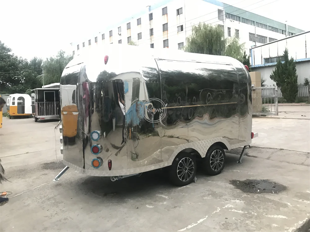 Customized Mobile Food Trailer Airstream Fast Food Truck Burger Coffee Cart Catering Trailer Fully Equipped