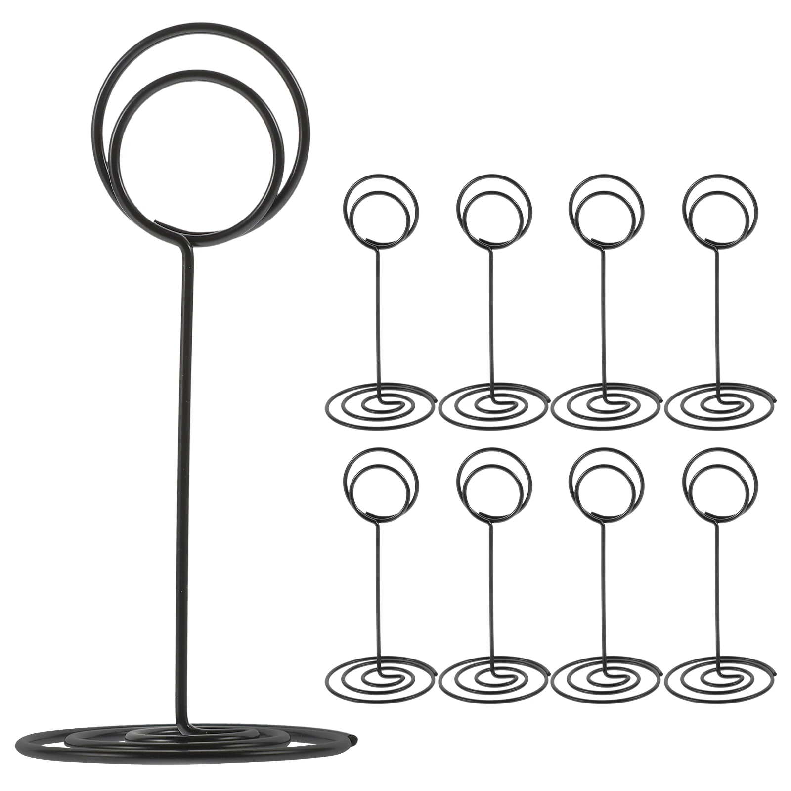 

10pcs Metal Round Base Place Holder Card Black Table Number Holders Holders for Wedding Table Card Photo Displays