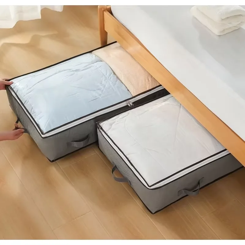 1 Stück staubdichte Aufbewahrungsbox unter dem Bett mit verstärkten Griffen für Bettdecke, Decke, Bettwäsche, Kissen und Spielzeug, Schlafzimmerzubehör