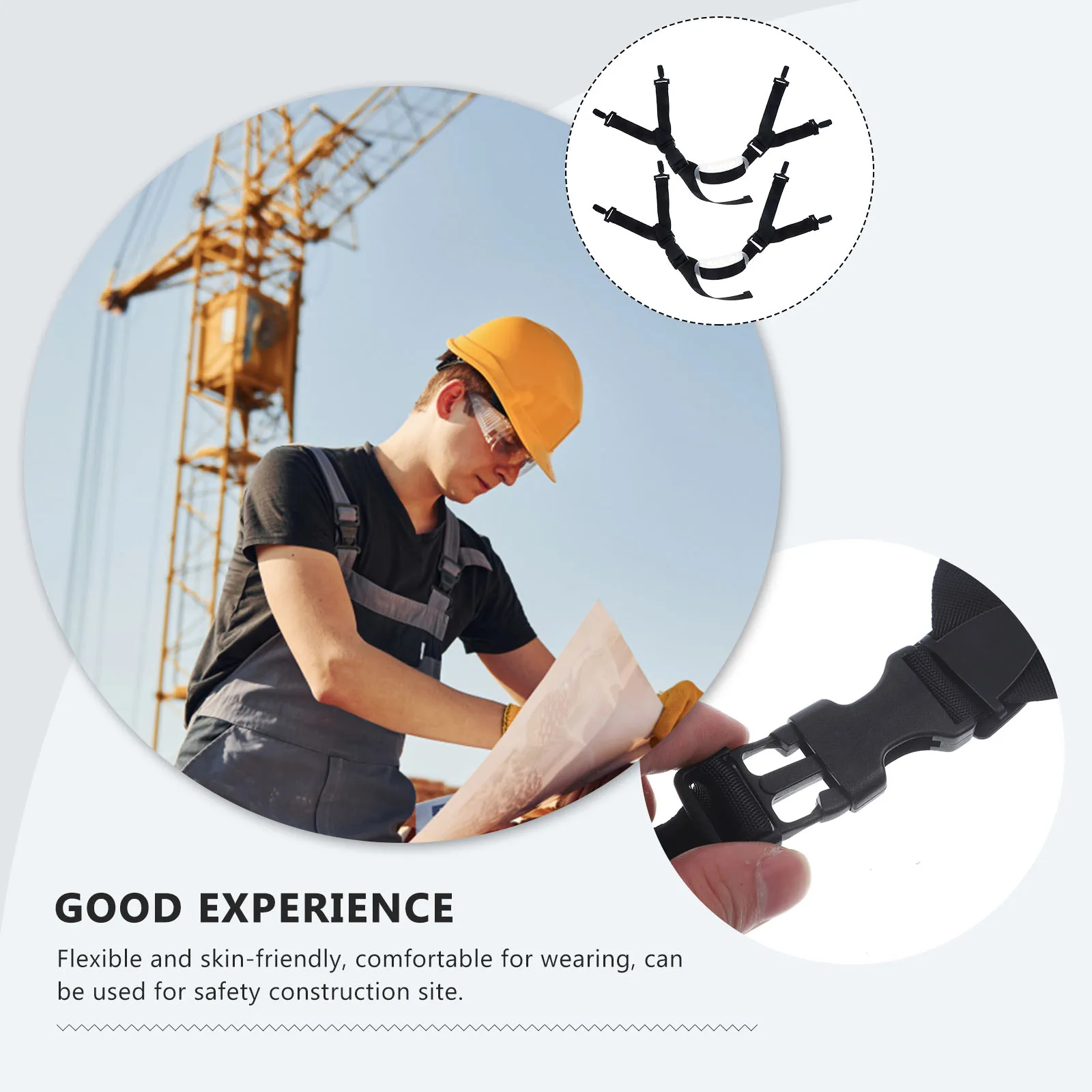 

2Pcs Universal Hard Hat Chin Strap Adjustable Safety Bands Wear-Resistant Construction Site Accessory Hard Hat Chin Strap