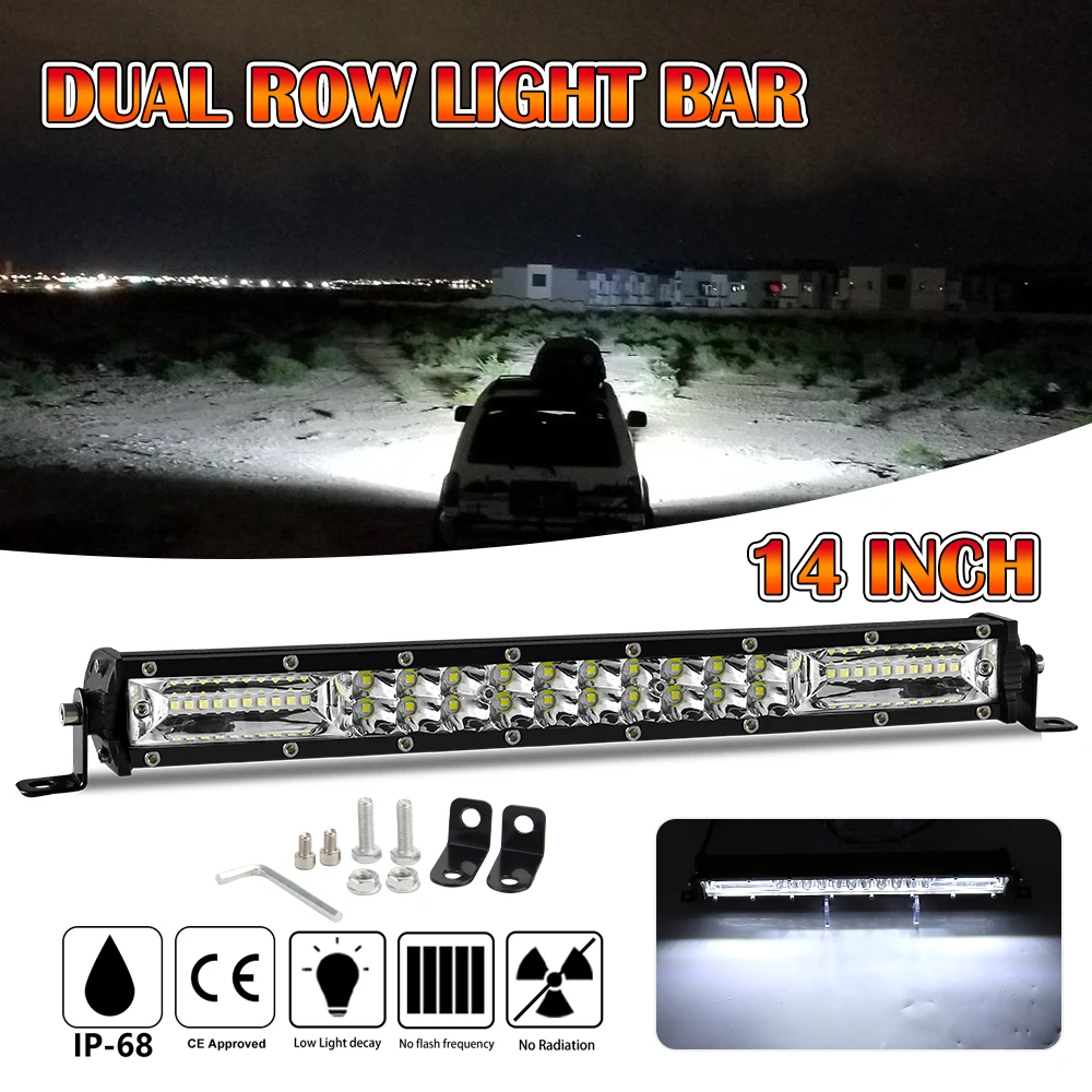 

20inch Light Bar/Work Light 2 Rows Super Slim LED Bar for Tractor 4X4 Offroad 4WD ATV Truck LED Work Light 12V 24V