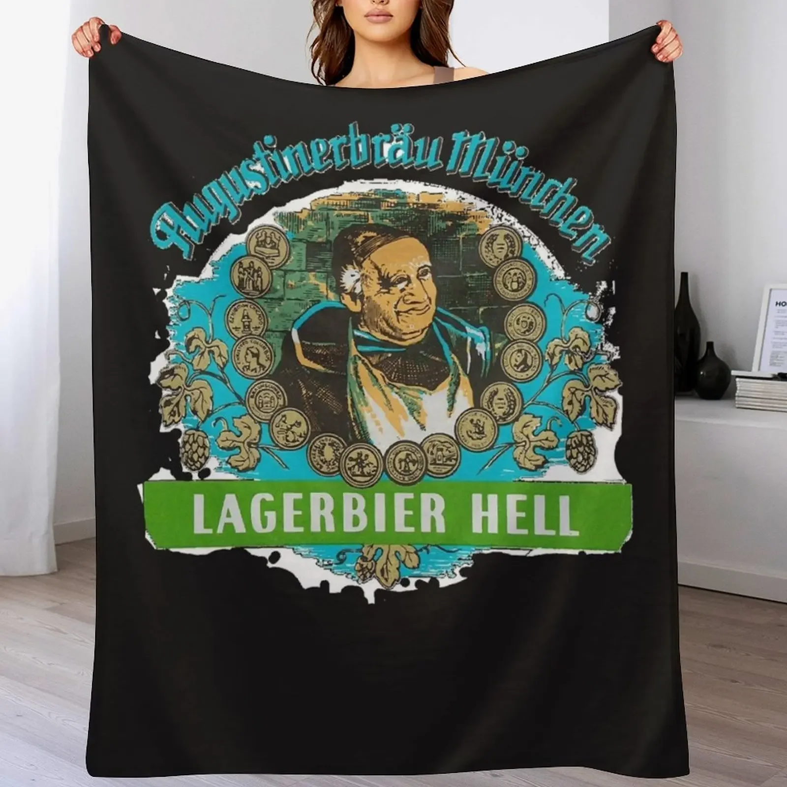 

Augustiner Munich Beer...Lagerbier Hell Classic T-Shirt Throw Blanket Quilt Luxury Designer Custom Bed Fashionable Blankets