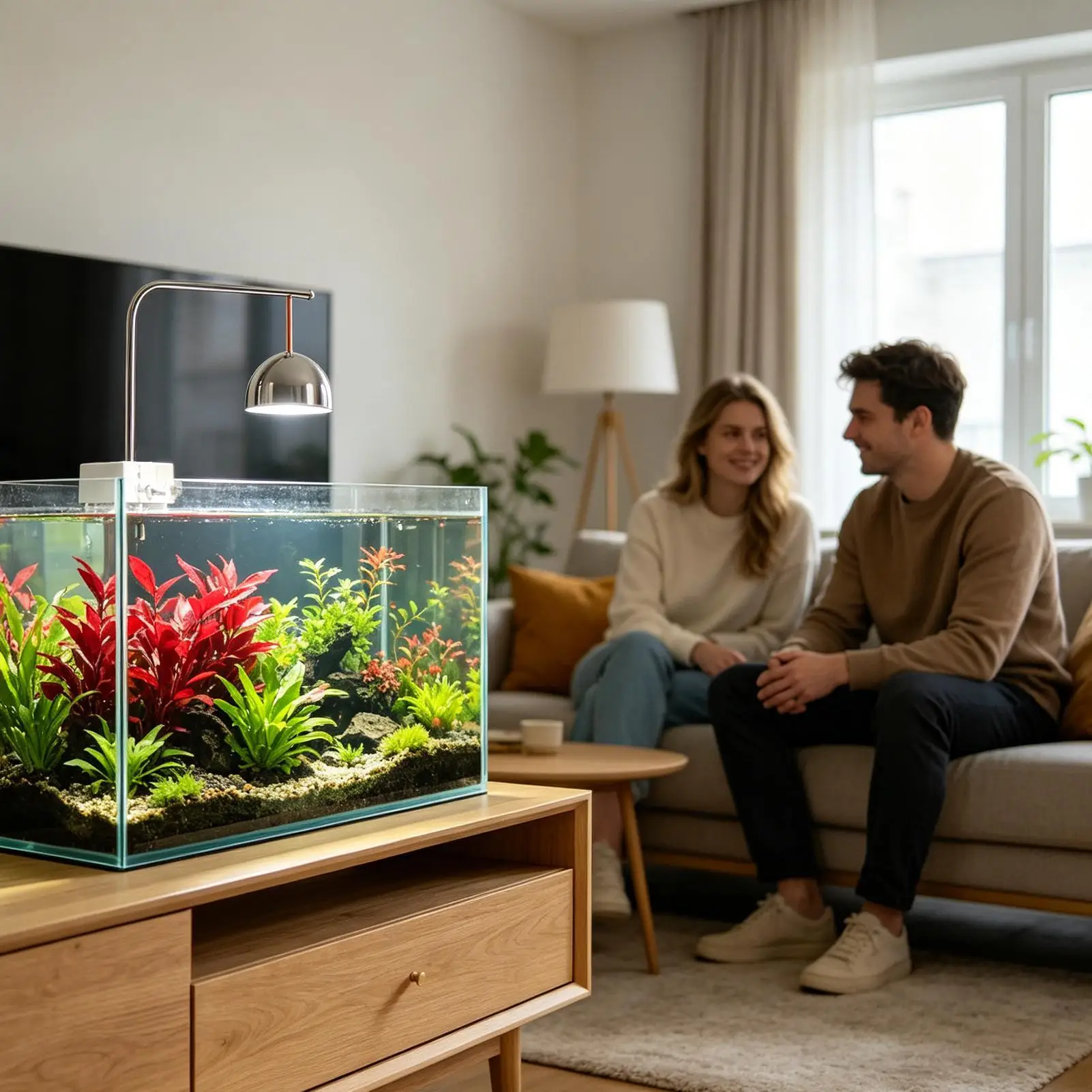 Aquarium Clip On Light 120 Degree Wide-Angle Adjustable 3 Colors Mode Fish Tank Lamp For Home Living Room Office Hotel Lobby