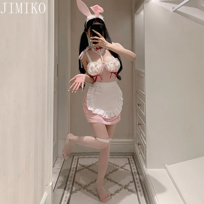 

JIMIKO Woman Sexy Anime Cosplay Maid Bunny Girl Outfit Sheer Lingerie Erotic Costume Cute Girl Uniform Game Play Maid Babydoll