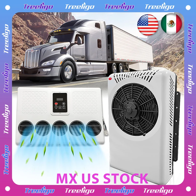 

Treeligo 12V Cool Car Parking Air Conditioner 10500BTU Electrical Split Air AC Unit For RV Truck Tractors Van Motorhome Camper