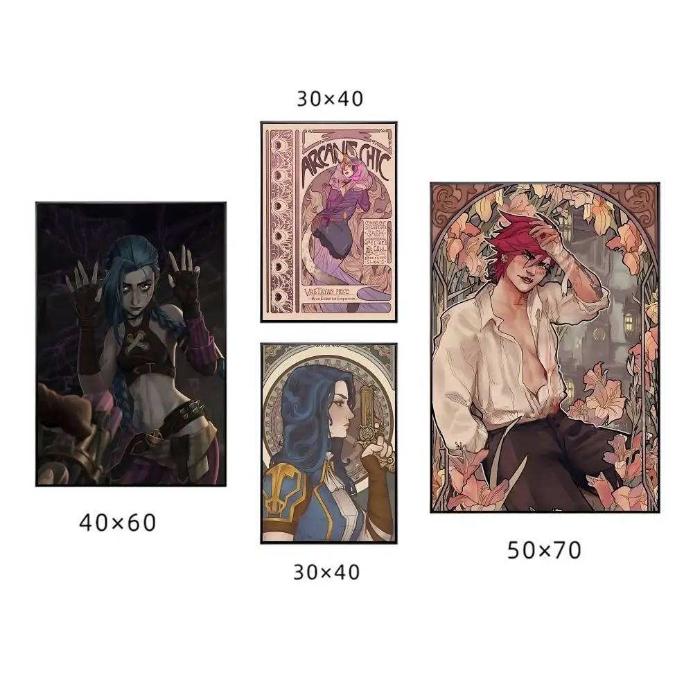 ملصق أنيمي J-Jinx A-Arcane صور جدارية لغرفة المعيشة ديكور الخريف وغرفة النوم