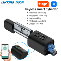 Tuya BLE Smart Electronic Door Lock Cylinder Bolt Fingerprint APP Keys Pincode IC Card Unlock supports Gateway M1 for Home Hotel