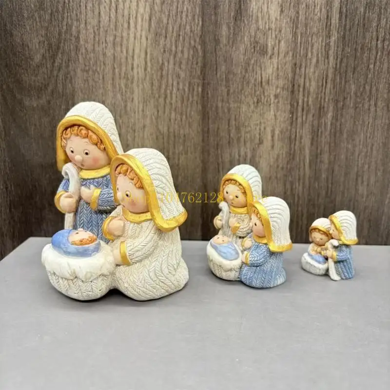 Baby Jesuses Holy Family Statue Miniature Christmas Nativity Scene Sculpture for Xmases Indoor Home Table Holiday Decors best