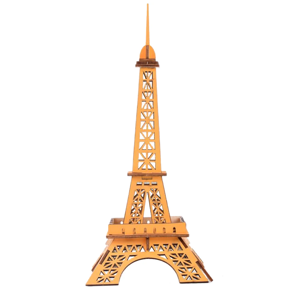 3D Wooden Eiffel Tower Diy Building For Kids Educational Assembly Teaser Game Kids 3D Puzzle Buildings Puzzle