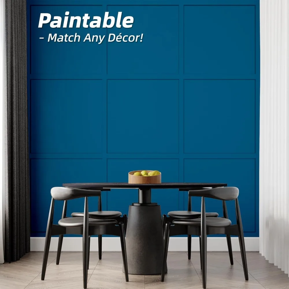 미리 제작된 보드 및 배튼 페인트 가능한 웨인스코팅 키트, 주방 침실 거실 홈 데코 커버용 MDF 액센트 월 패널