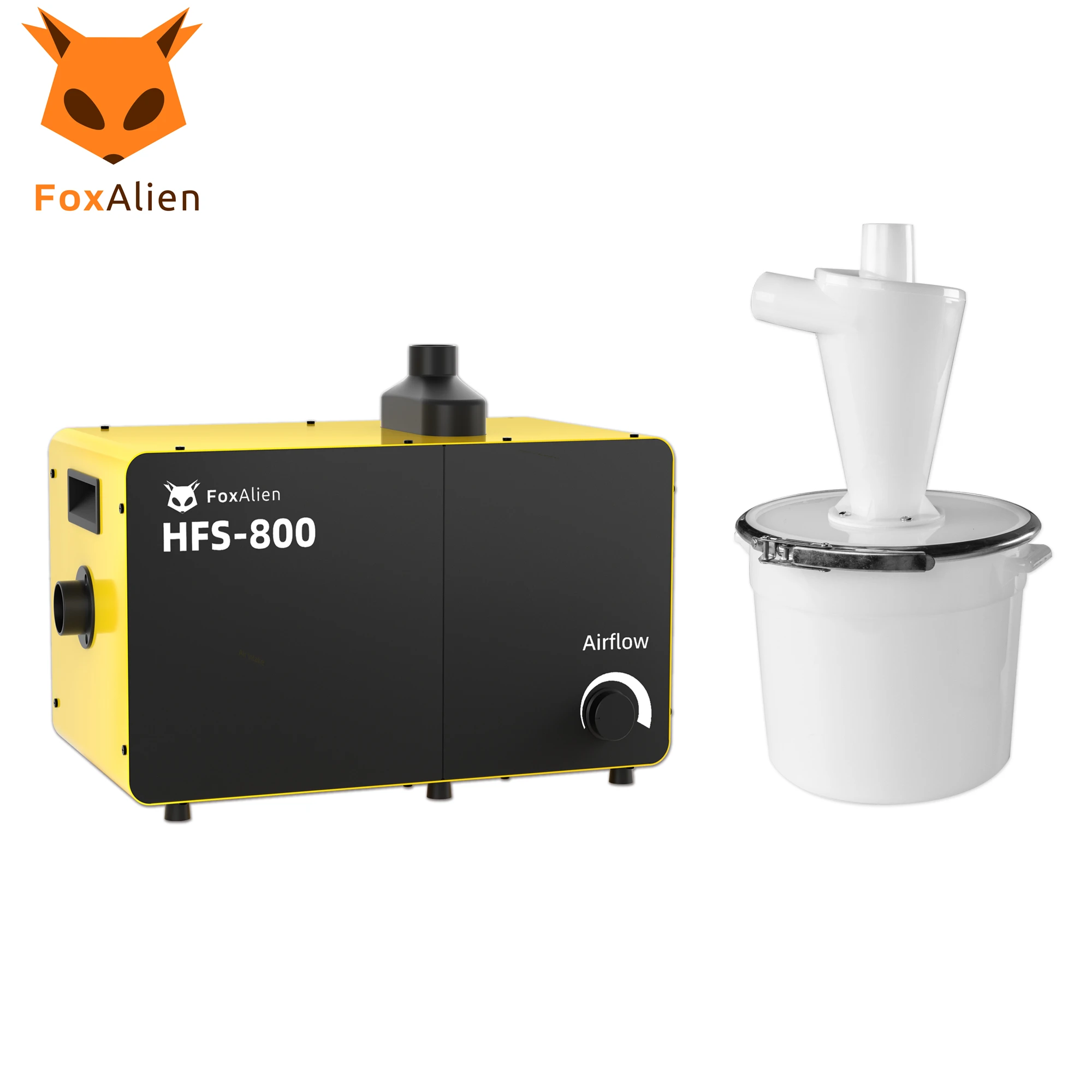 FoxAlien HFS-800 Vacuum Cleaner 800W Power Airflow Adjust for CNC, Hepa Filter System with Dust Separator Bundle Kit