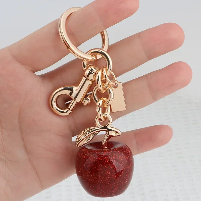 

Fashion Red Cherry Keychain Summer Fruits Cherries Pendant Keyring For Coach Bag Women's Handbag Shoulder Bags Accessories Gift