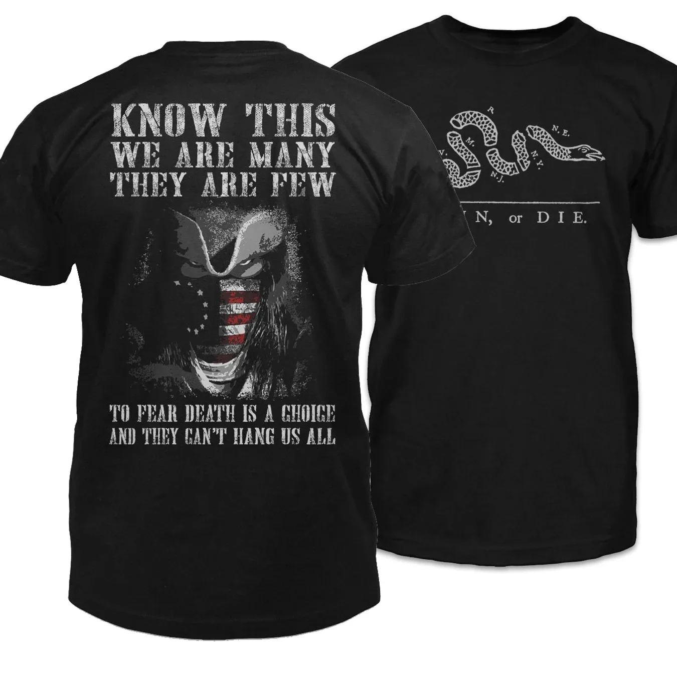 Can't Hang Us All, Join or Die. American Patriots T Shirt. 100% Cotton Short Sleeve O-Neck Casual T-shirt Loose Top Size S-3XL