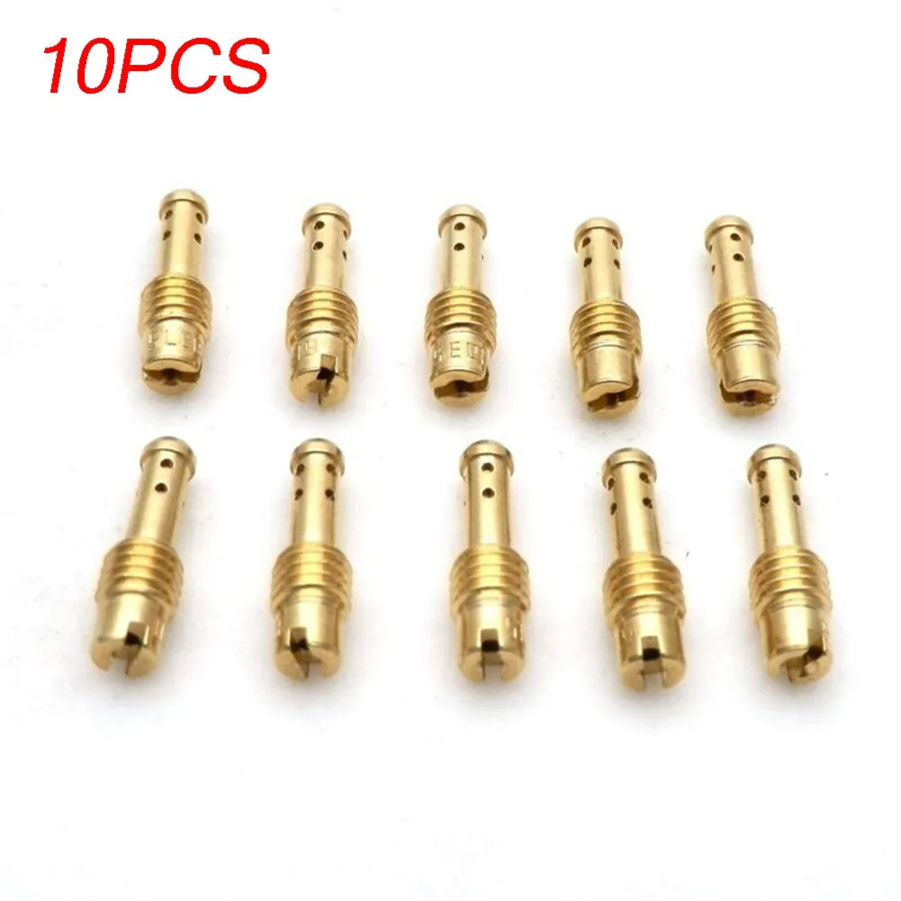 10pcs/Set For Mikuni VM TM TMX Carb Carburetor Nozzle Carburetor Pilot Jet 8 Bleed Holes Aluminum Alloy Replacement