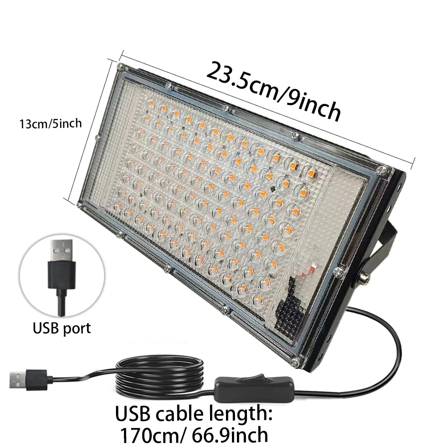 USB switch Led Grow Light Plant Hydroponic Lamp LED Full Spectrum For Greenhouse Seeds Flower Hydroponic Plant Growth Lighting