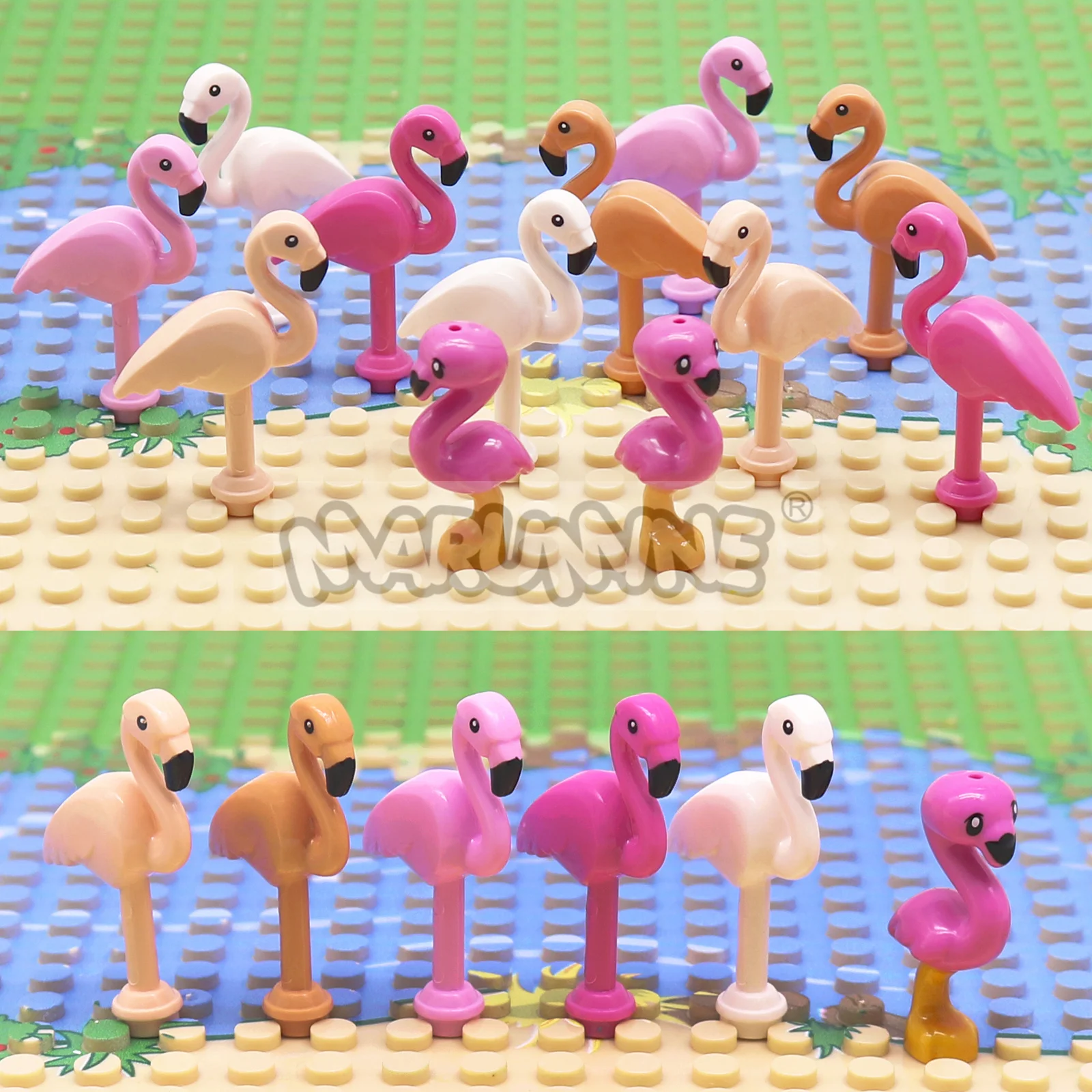 Marumine blocs de construction animaux flamant Compatible avec 67388 MOC Jungle forêt Zoo briques à monter soi-même modèle pièces accessoires