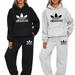 2024 Womens Print Hooded Sweatshirts Suit High Quality Hot Sales Outfits Clothing Fashion Casual Jogging Pants Sets