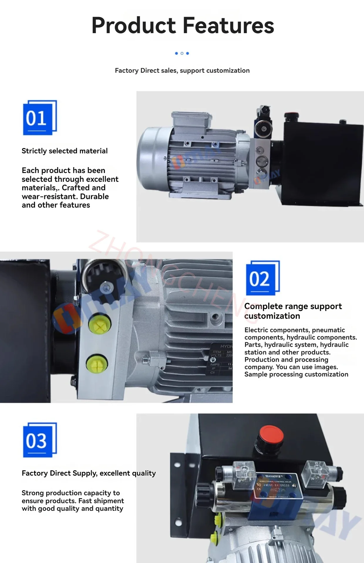 تبادل مجموعة من وحدات الطاقة الهيدروليكية ثنائية الاتجاه AC380V/220V محطة محطة رفع ضغط الزيت