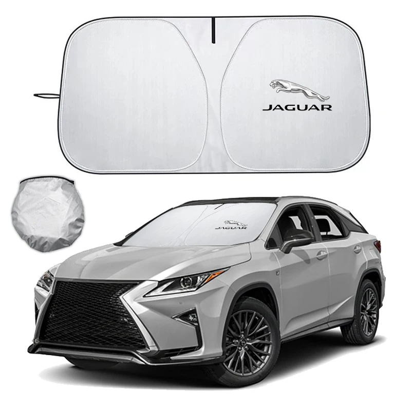 Keyring LOGO Windshield Sunshade Cover Sun Visor UV Protector Auto Accessories For Jaguar F-PACE XJ XE XF XJ F-TYPE E-PACE view 2