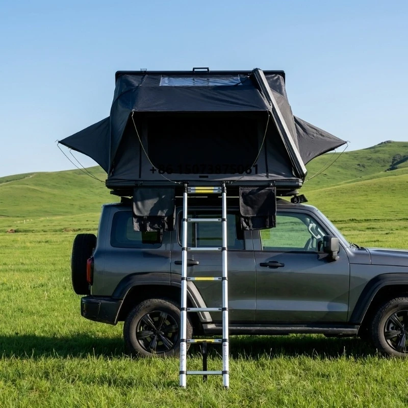 Quick SetUp Double Layer 420d Oxford Waterproof Hard Shell Car Roof Tent Pickup Camping SUV Outdoor 2-3 Person Four-Season
