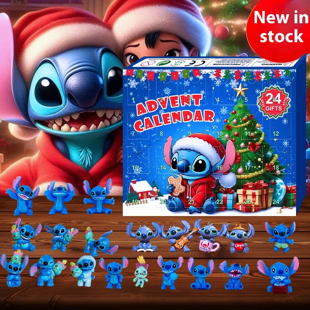 New Christmas Arrival Lilo&Stitch Blind Box 24 Day Countdown Calendar Blind Box Dongdongle Children'S Christmas Halloween Gift