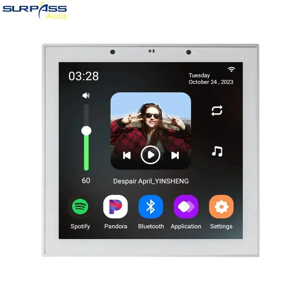 Inteligentny wzmacniacz ścienny do inteligentnego domu, system Android 11, 8 omów, 4-calowy, Tuya WiFi, wzmacniacz z pilotem Alexa i zestaw głośników pełnozakresowych. — zdjęcie produktu 5