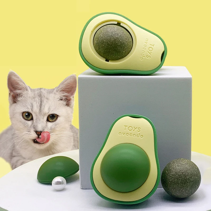 Avocado Shape Cat Toys Gatos Catnip Mint Interactive Ball Mascotas Pet Accessories Companion Bionic Fun Healthy Gut